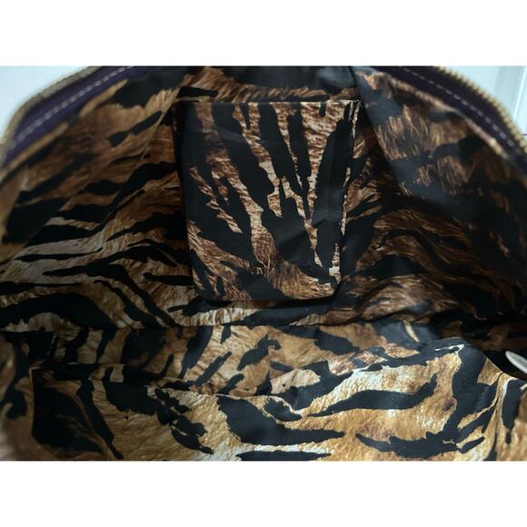 Helen Welsh Made in Italy Purple Metallic 90s Y2K Leather Shoulder Bag - Picture 12 of 12